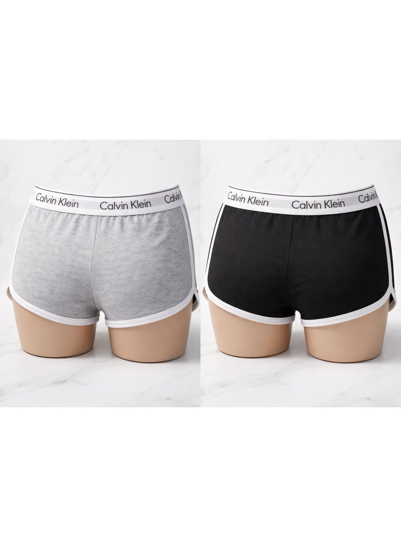 كالفن كلاين بيرفورمانس طقم هوت شورت رياضي حريمي قطعتين بخصر عالي – خامة ممتازة وراحة مثالية للرياضة والاستخدام اليومي - مقاس ميديم - Image 3